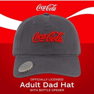 Coca- Cola Charcoal Dad Hat with bottle  Opener